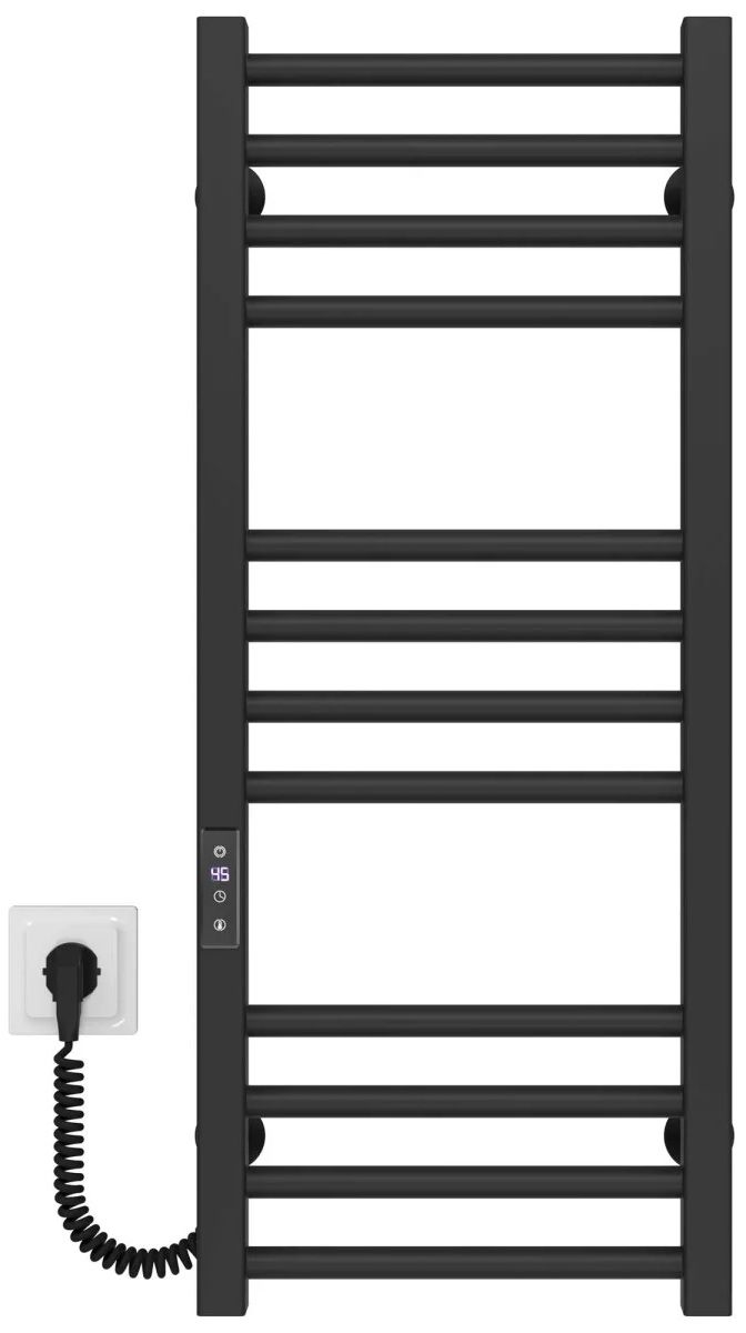 Полотенцесушитель Deffi Lima П12 400x800, черный, JD04, левое подключение (A.LI.80.40.12.E.B.L.2)