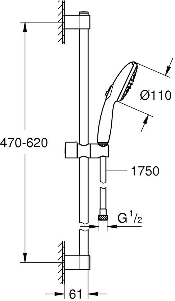 Grohe Tempesta 110 27794003 Габаритные размеры