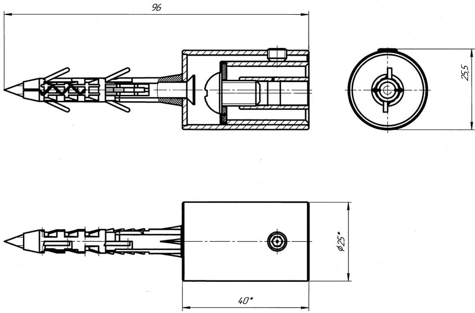 Laris Гранд L=40 мм (71401046) Габаритні розміри