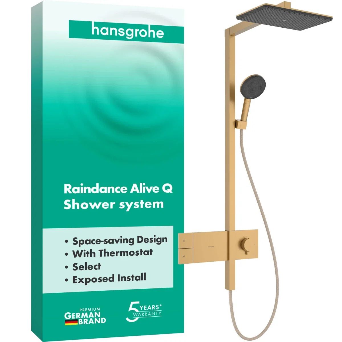 Душевая система Hansgrohe Raindance Alive Q 340/210 1jet ShowerSelect Comfort Brushed Bronze 24580140