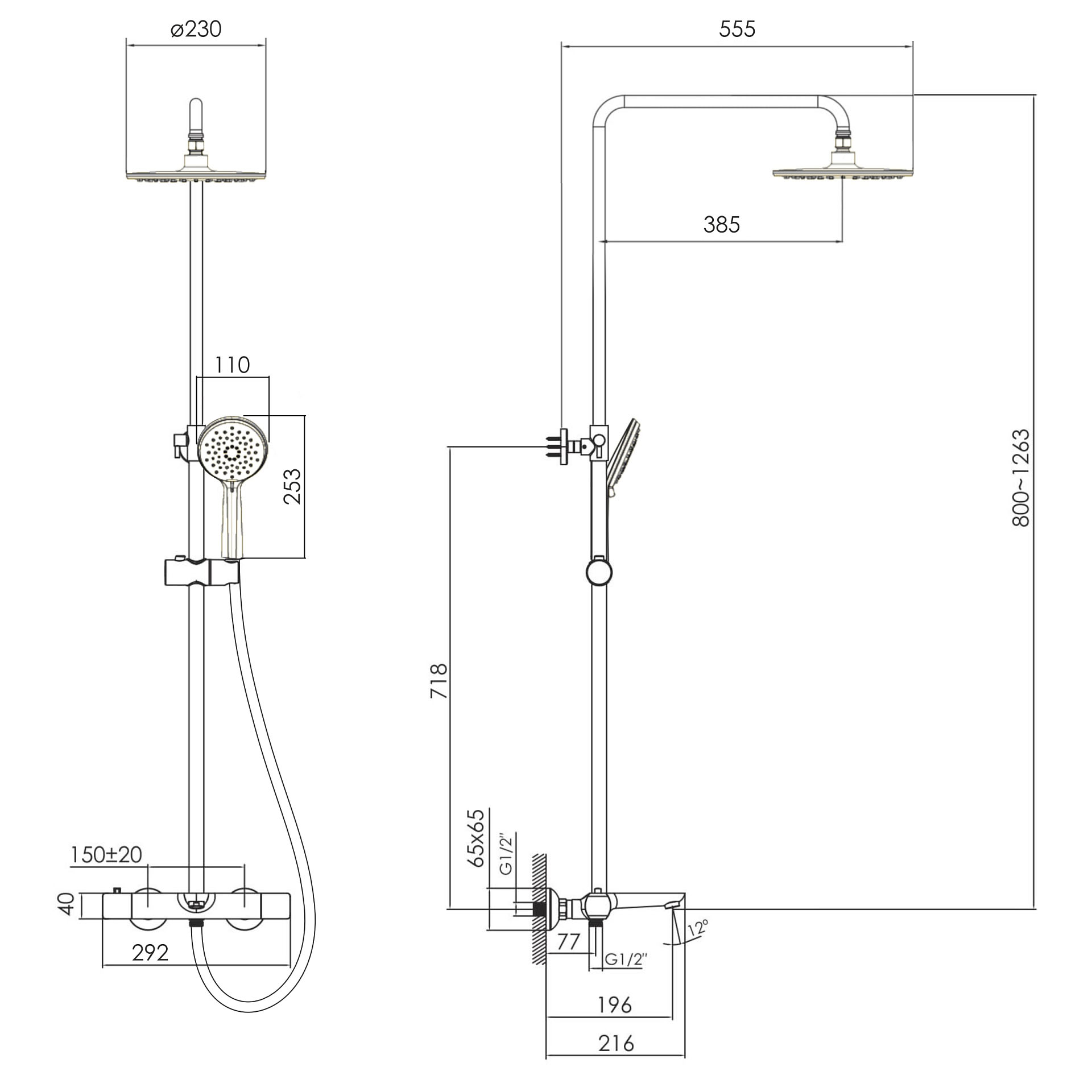Imprese Bilovec t048B00910SR Габаритні розміри