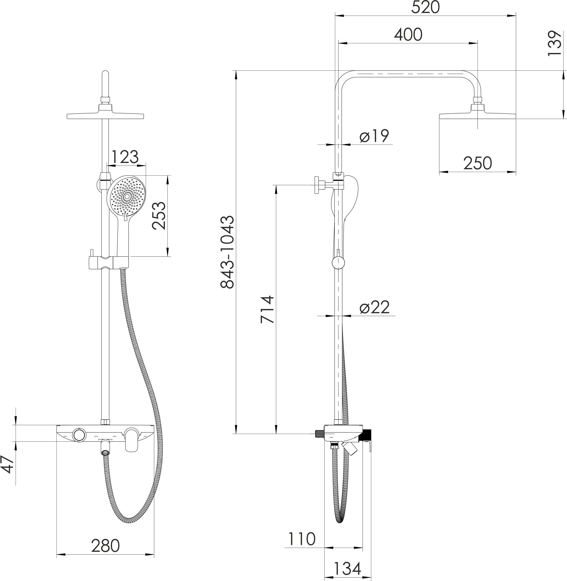 Imprese Modus D t030B08210SQ Габаритные размеры