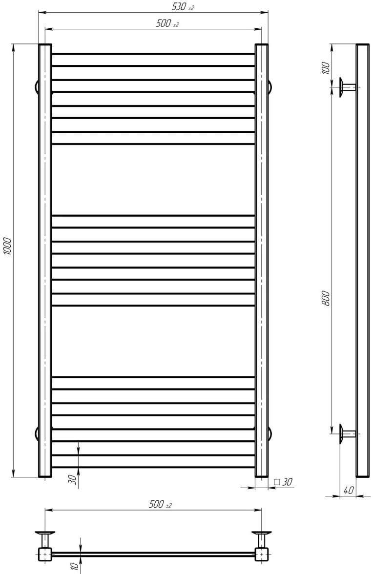 Deffi Avast П12 500x1000, біла, JD04, праве підключення (B.AV.100.50.12.E.W.R.2) Габаритні розміри