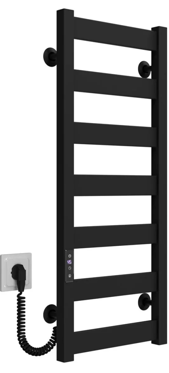Рушникосушка Deffi Harmony П7 450x800, чорна, JD04, ліве підключення (B.HR.80.45.7.E.B.L.2) ціна 6950 грн - фотографія 2