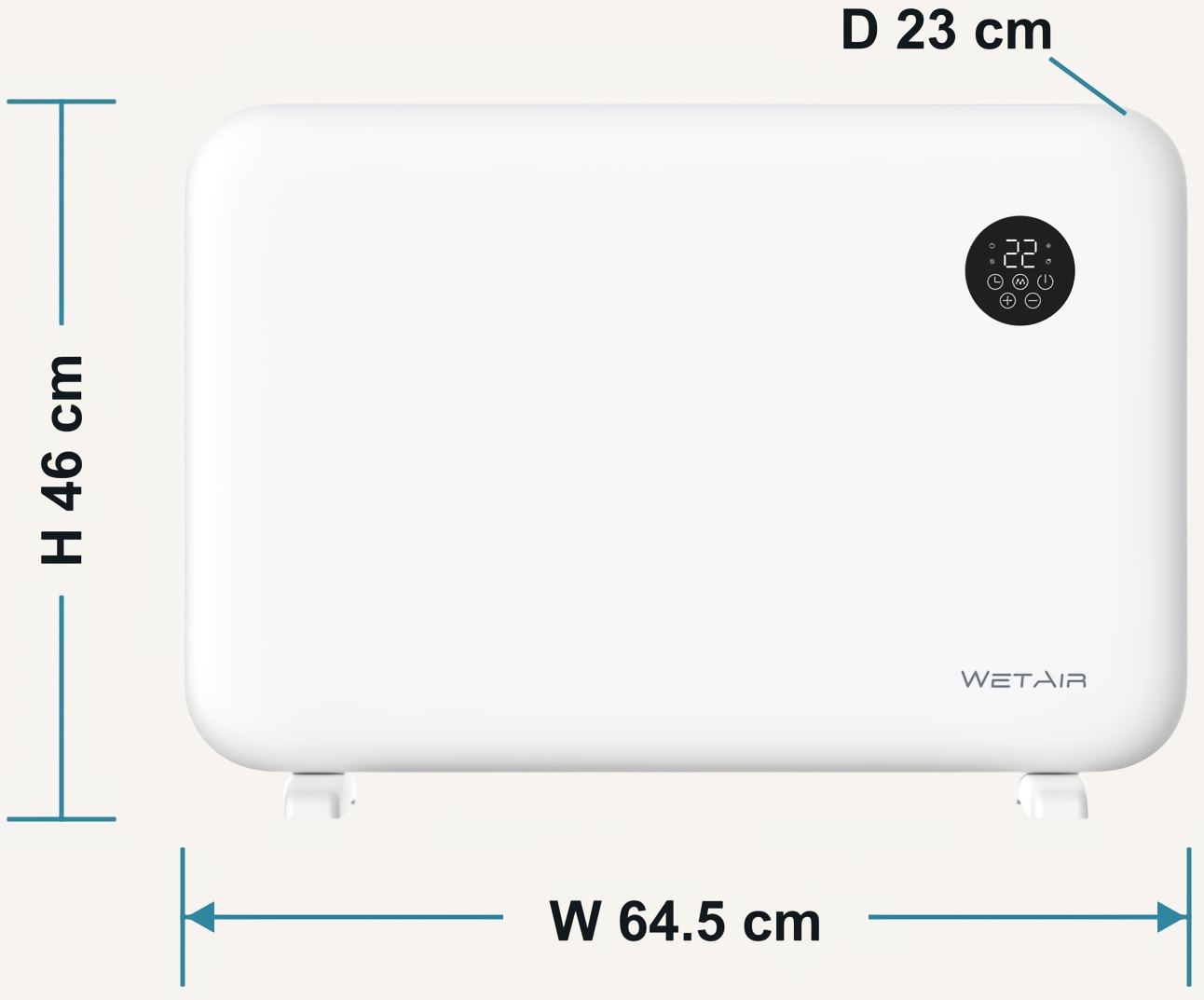 WetAir WCH-H1500L Габаритні розміри
