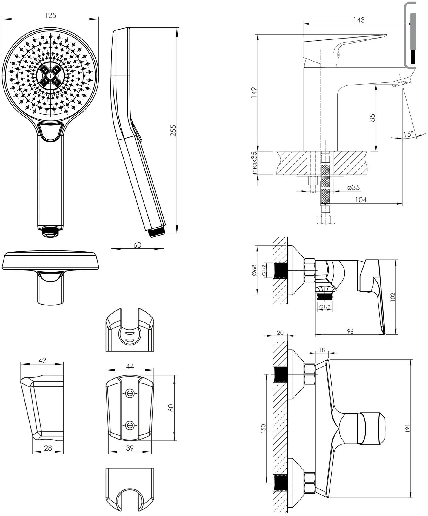 Imprese kit20081 Габаритные размеры