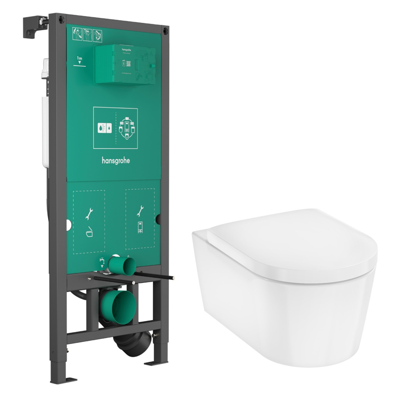 Комплект инсталляции с унитазом Hansgrohe EluPura S 60292450+01022180