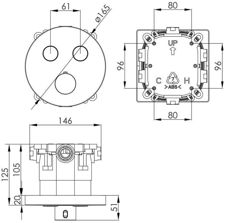 Imprese Kucera f04603410AF Габаритные размеры