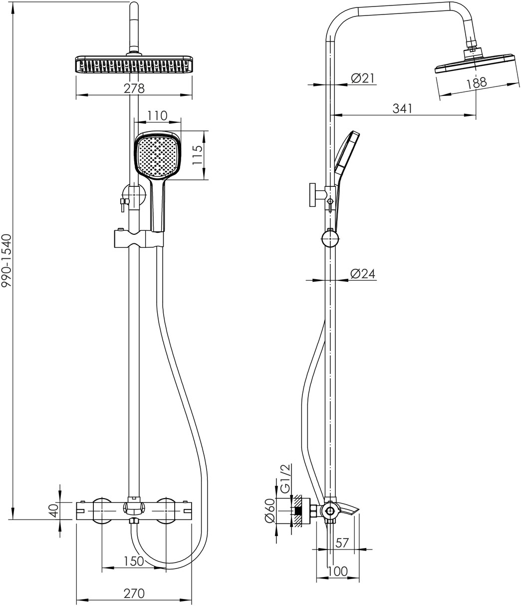 Imprese Modus BT t048B08201SR Габаритные размеры
