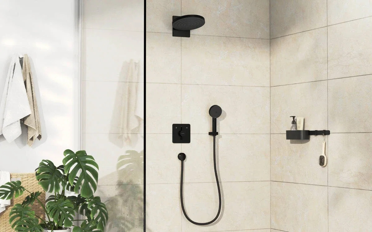 Смеситель с термостатом Hansgrohe DuoTurn Q Black Matt 75414670 цена 22756 грн - фотография 2