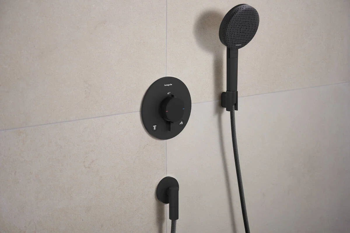 Смеситель с термостатом Hansgrohe Ecostat Comfort S Black Matt 33715670 цена 49449 грн - фотография 2