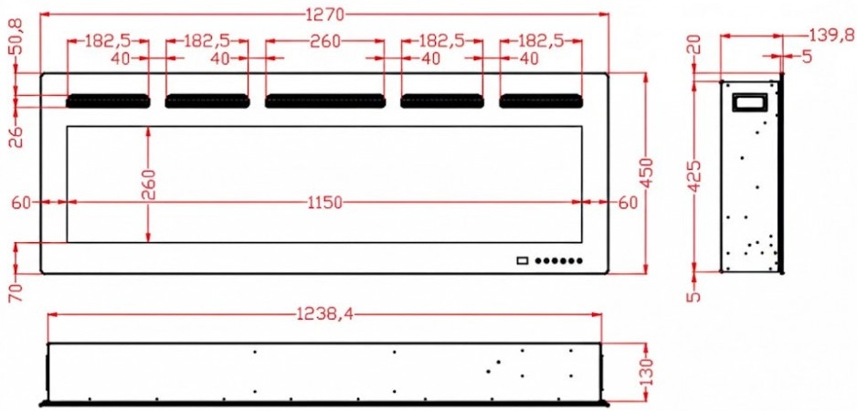 Royal Galaxy 50R PRO LOG Wi-Fi (EF50RPROLOG) Габаритні розміри