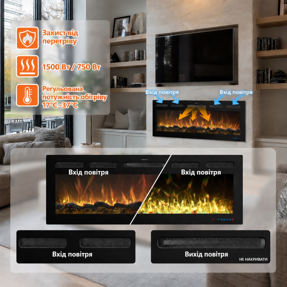 Електрокамін Royal Galaxy 60R PRO LOG Wi-Fi (EF60RPROLOG) характеристики - фотографія 7
