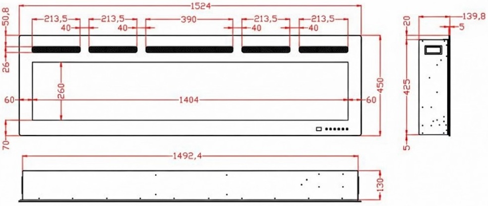 Royal Galaxy 60R PRO LOG Wi-Fi (EF60RPROLOG) Габаритні розміри