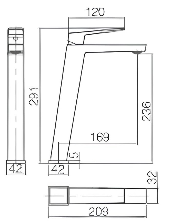 Imex Art Chrome BDAR025-3 Габаритные размеры