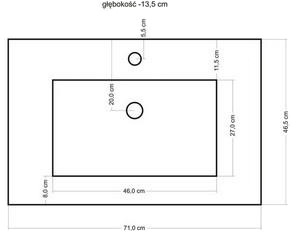 Rea 46,5x71 white (REA-U0190) Уцінка Габаритні розміри
