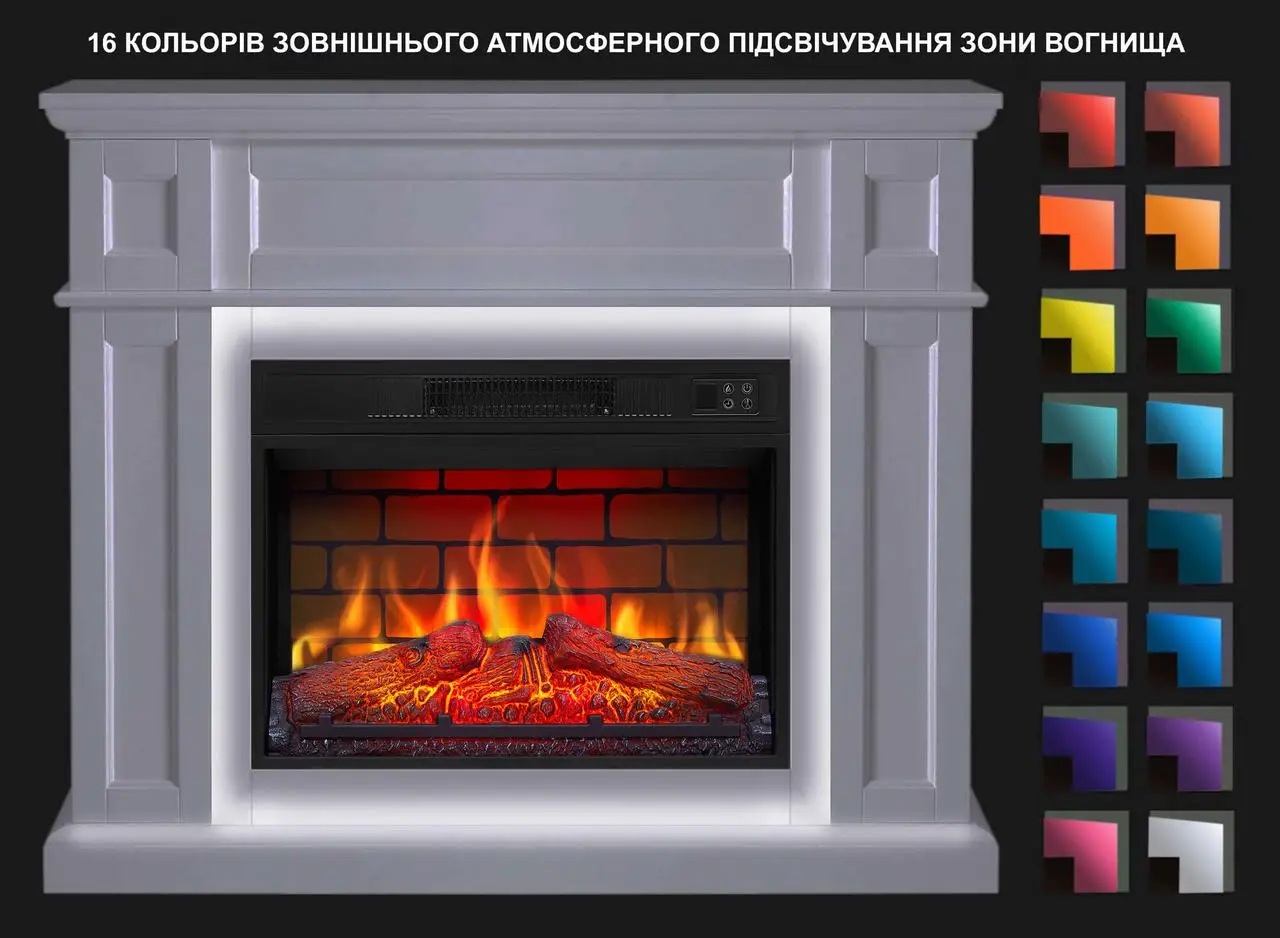 Камінокомплект ArtiFlame Linz AF23BS білий з LED підсвіткою зовнішній вигляд - фото 9