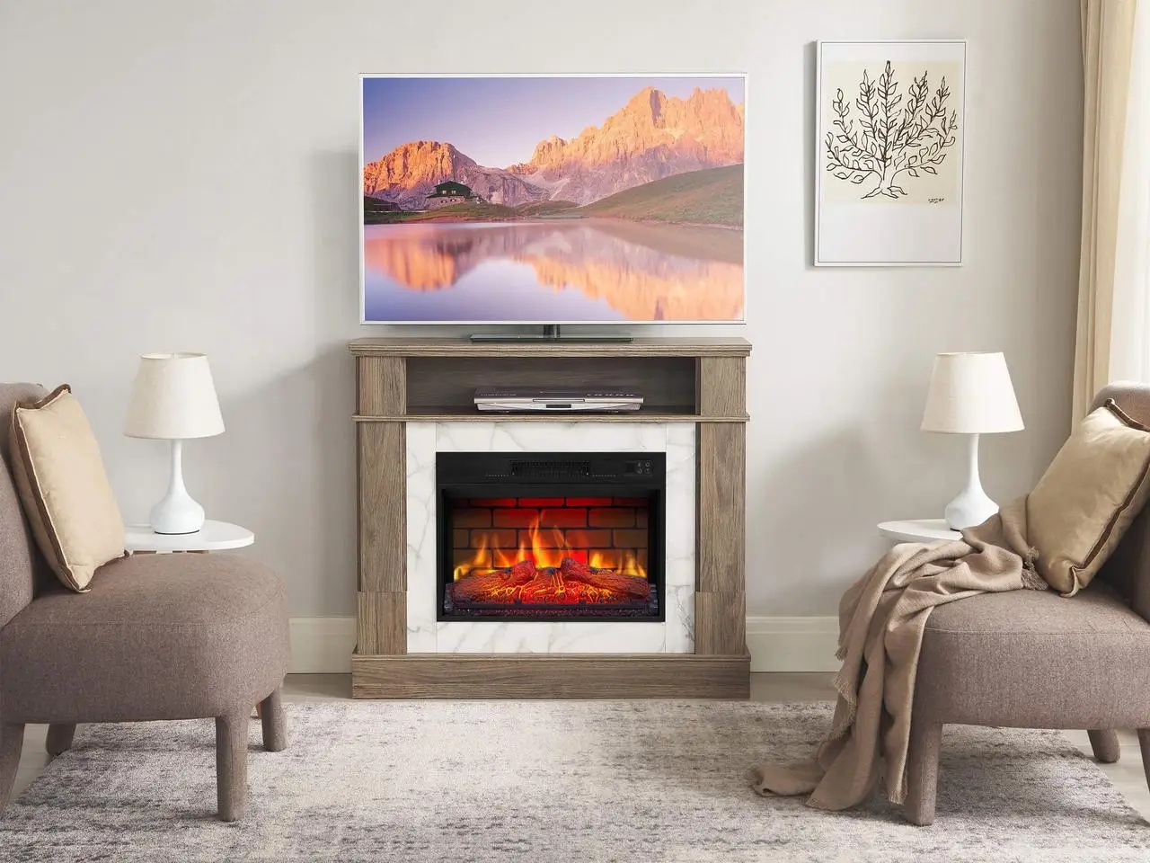 Камінокомплект ArtiFlame For Living AF23BS дуб сірий характеристики - фотографія 7