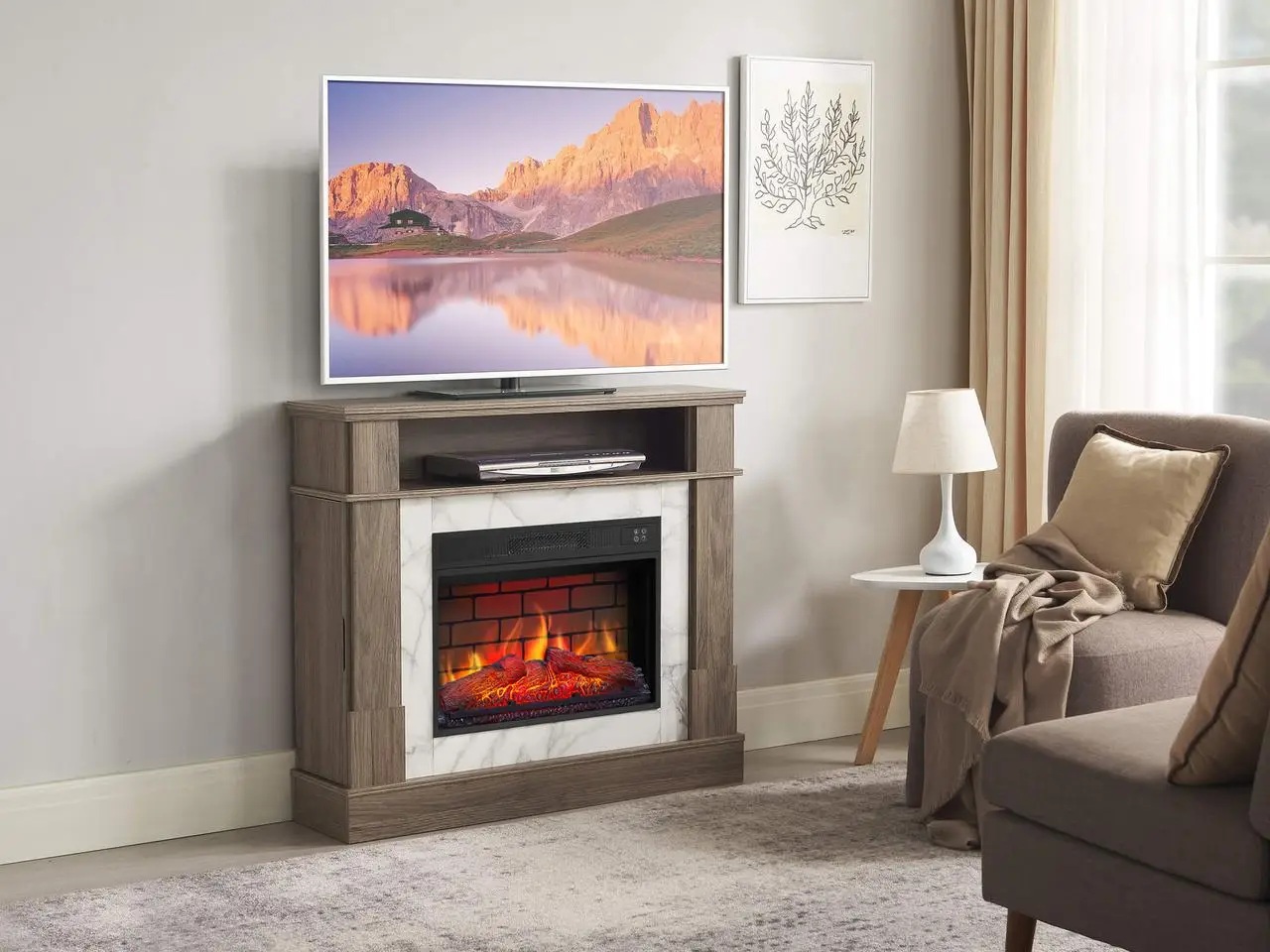 Камінокомплект ArtiFlame For Living AF23BS дуб сірий огляд - фото 8