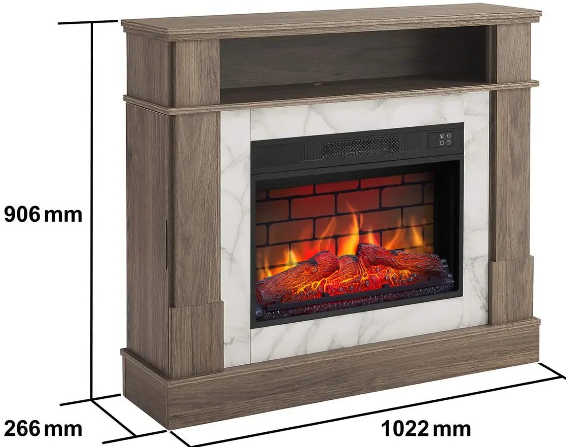 ArtiFlame For Living AF23BS дуб сірий Габаритні розміри