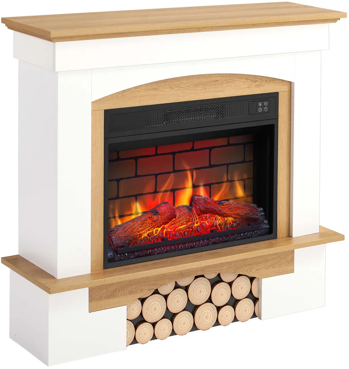 Каминокомплект ArtiFlame Woodley AF23BS белый/дуб натуральный цена 23100 грн - фотография 2