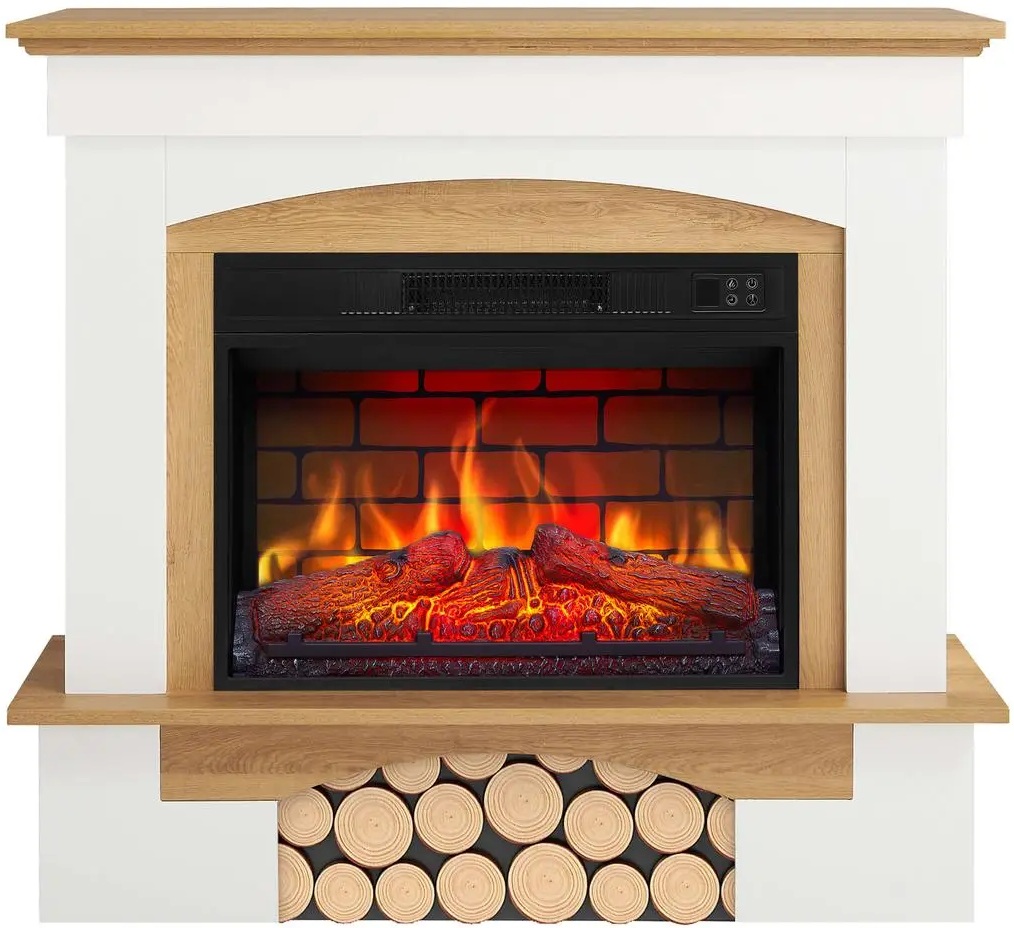 Каминокомплект ArtiFlame Woodley AF23BS белый/дуб натуральный