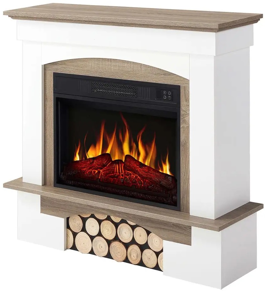 Каминокомплект ArtiFlame Woodley AF23S белый/дуб серый цена 20900 грн - фотография 2