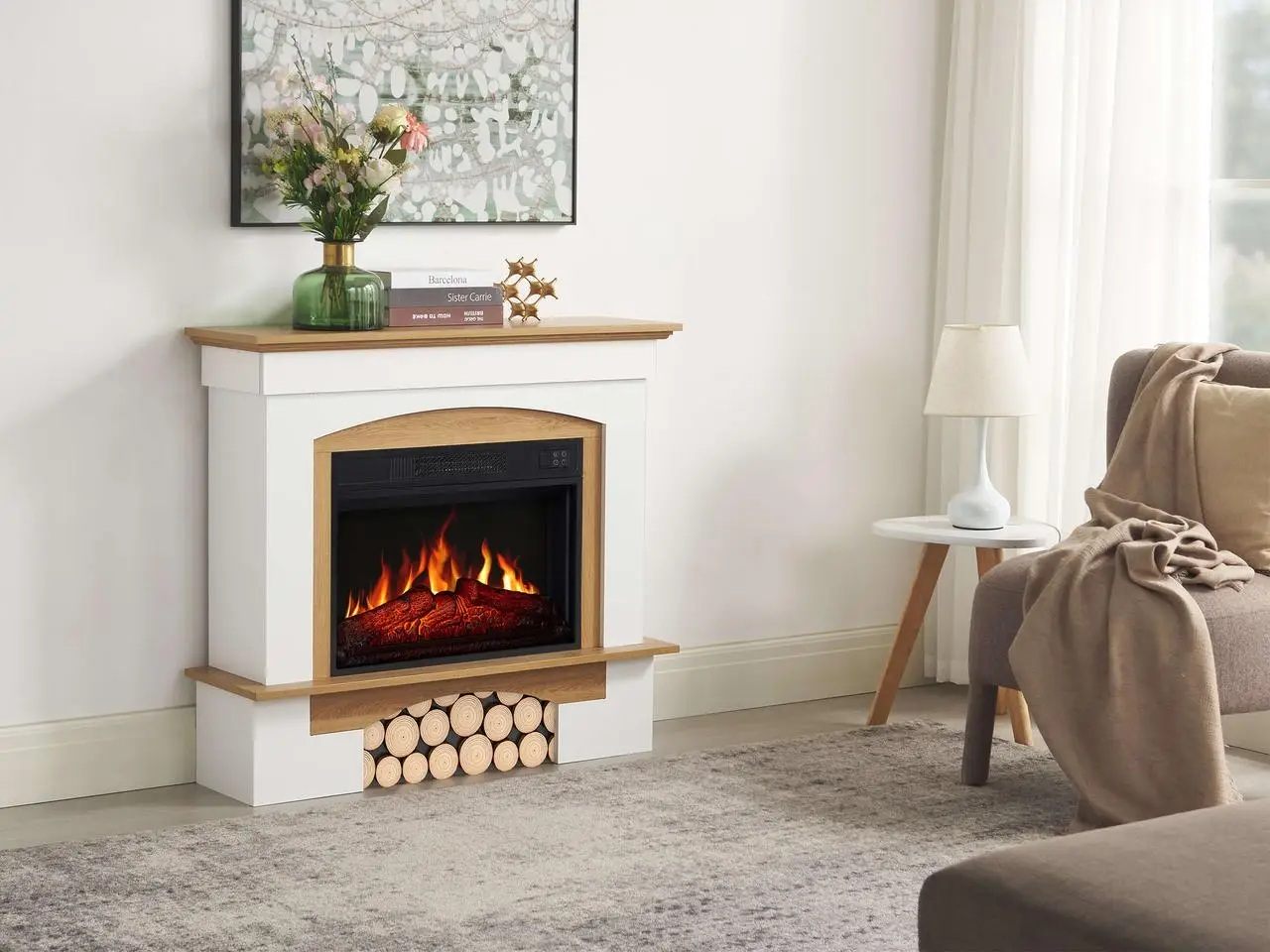 Каминокомплект ArtiFlame Woodley AF23S белый/дуб натуральный отзывы - изображения 5