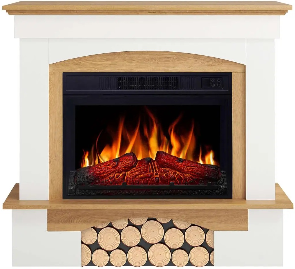 Каминокомплект ArtiFlame Woodley AF23S белый/дуб натуральный