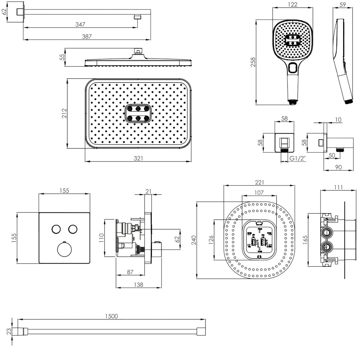 Imprese Bilovec t04800910SAC Габаритні розміри