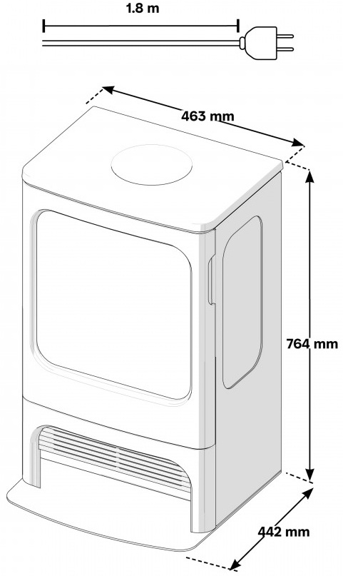 Dimplex Mapleton 80 (MPT80) Габаритні розміри