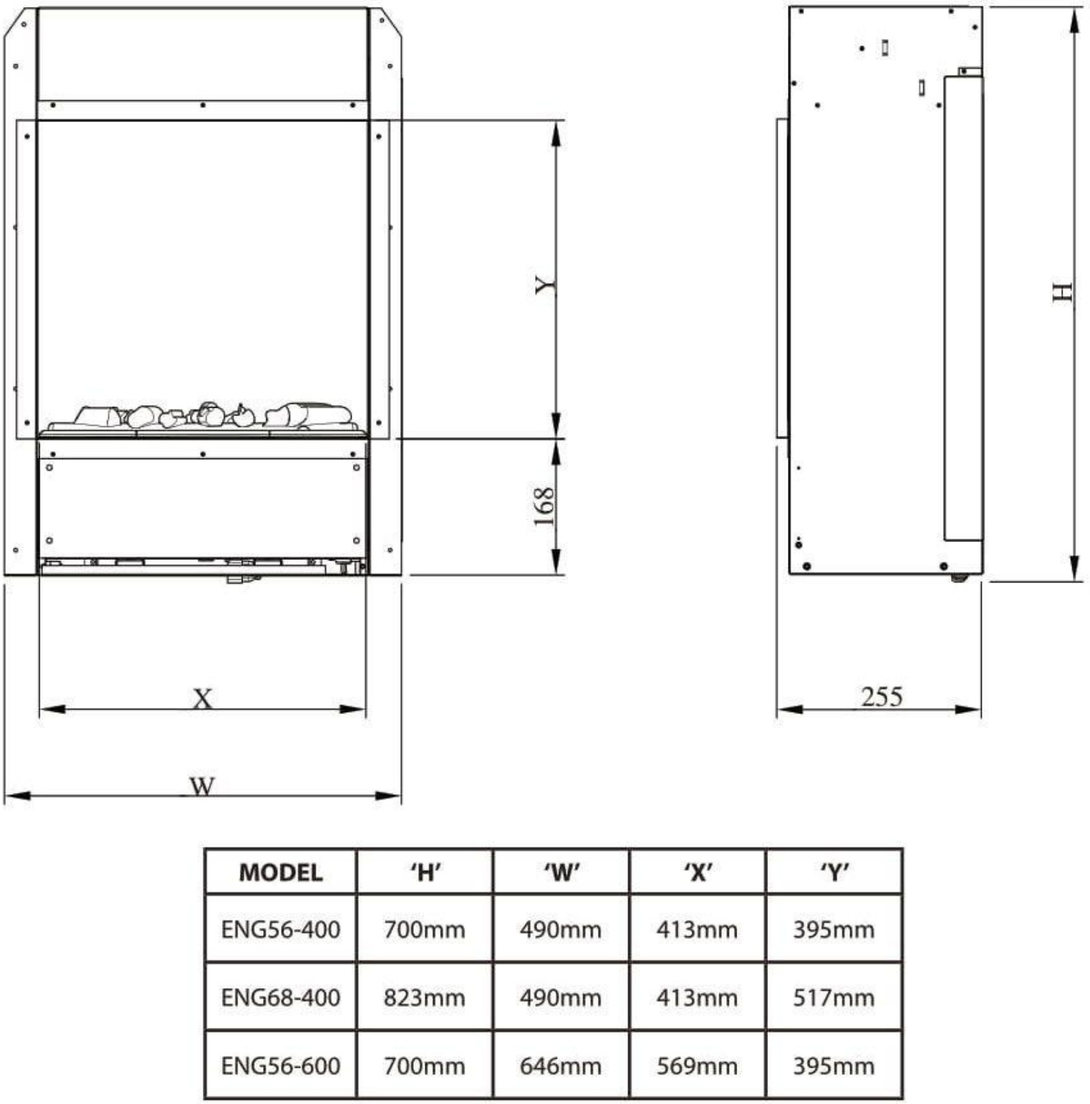 Dimplex Engine 400 Pro Range (ENG68-400-Pro-Range) Габаритні розміри