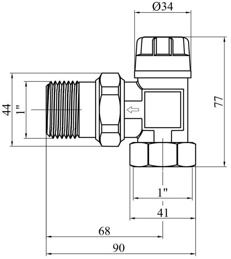 Karro 1", угловой (KR-737B) Габаритные размеры