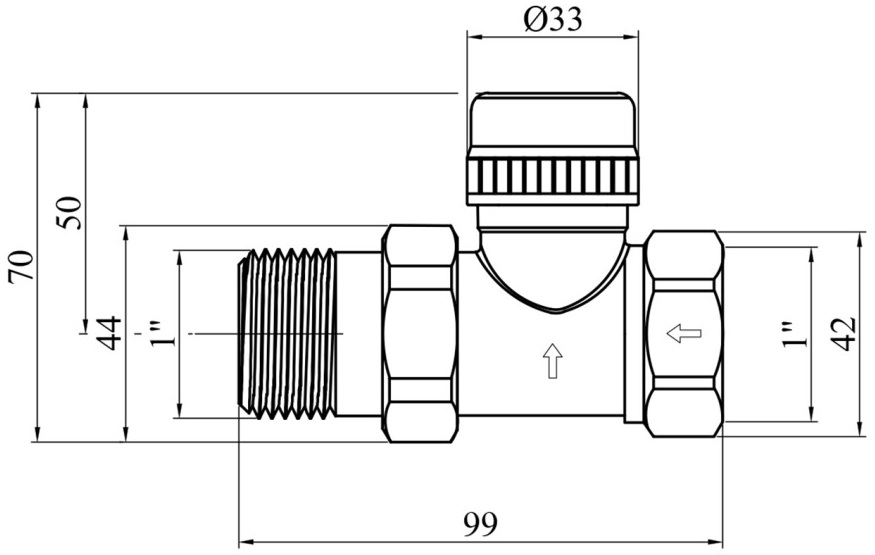 Karro 1", прямой (KR-737A) Габаритные размеры