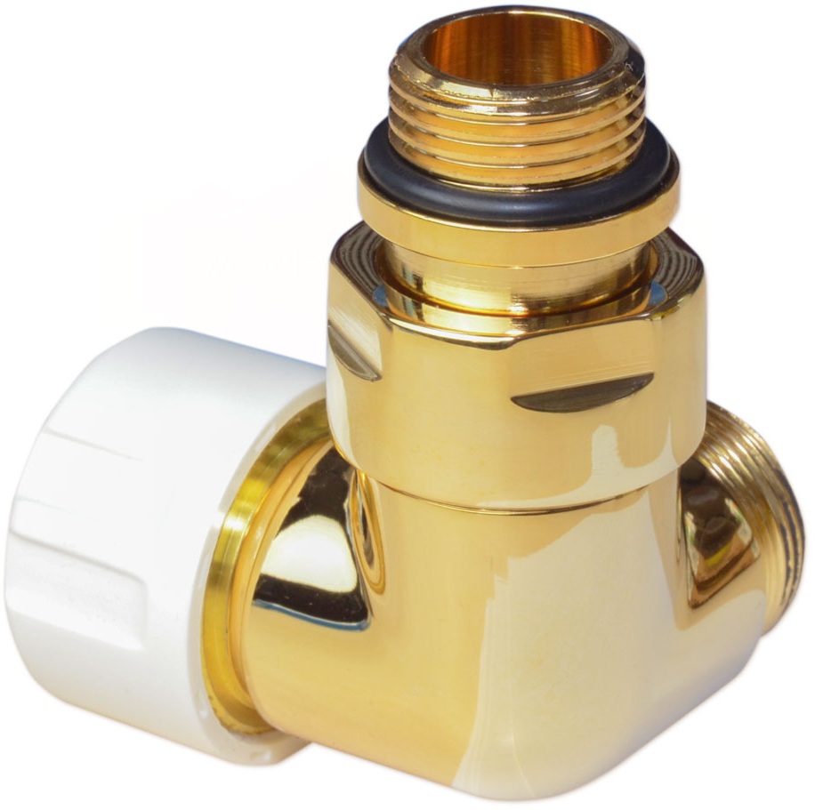 Термостатический клапан трехосевой Carlo Poletti Corner 1/2" x 24-19 DX, Gold (V75111HDX) цена 6228 грн - фотография 2