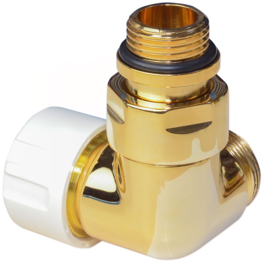 Термостатический клапан трехосевой Carlo Poletti Corner 1/2" x 24-19 SX, Gold (V75111HSX) цена 6228 грн - фотография 2