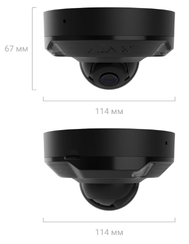 Ajax DomeCam Mini HL (8 Mp/4 mm) Black (00126274) Габаритные размеры