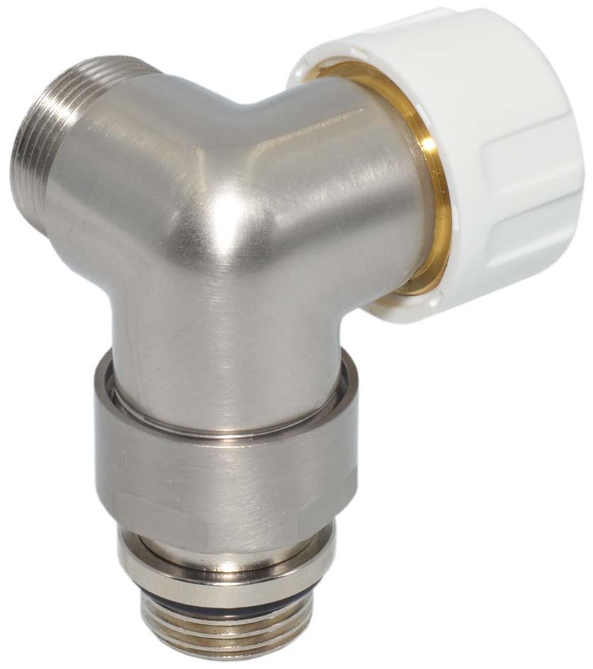 Термостатический клапан трехосевой Carlo Poletti Corner 1/2" x 24-19 DX, Brush Silver (V75111JDX) цена 5492 грн - фотография 2
