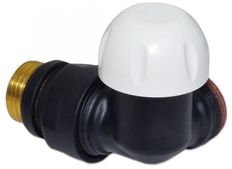 Термостатический клапан трехосевой Carlo Poletti First Corner 1/2" x 24-19 SX, Black Matte (V175111EFS9005OSX)
