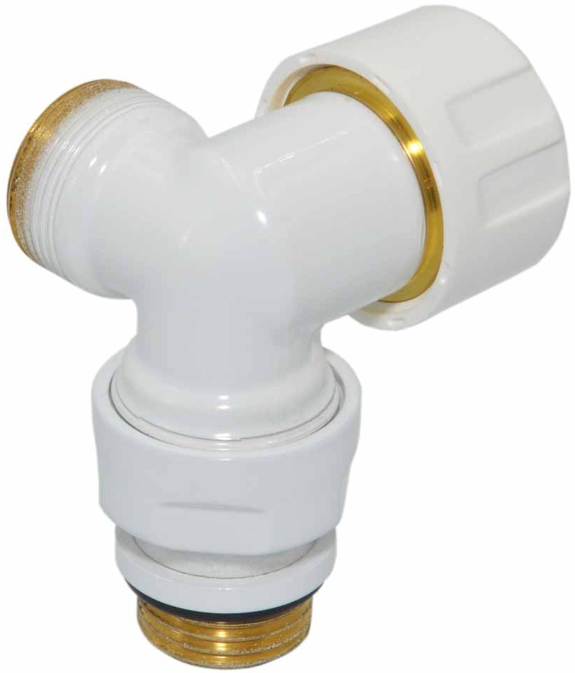 Термостатический клапан трехосевой Carlo Poletti First Corner 1/2" x 24-19 DX, White (V175111EFDX) цена 2402 грн - фотография 2