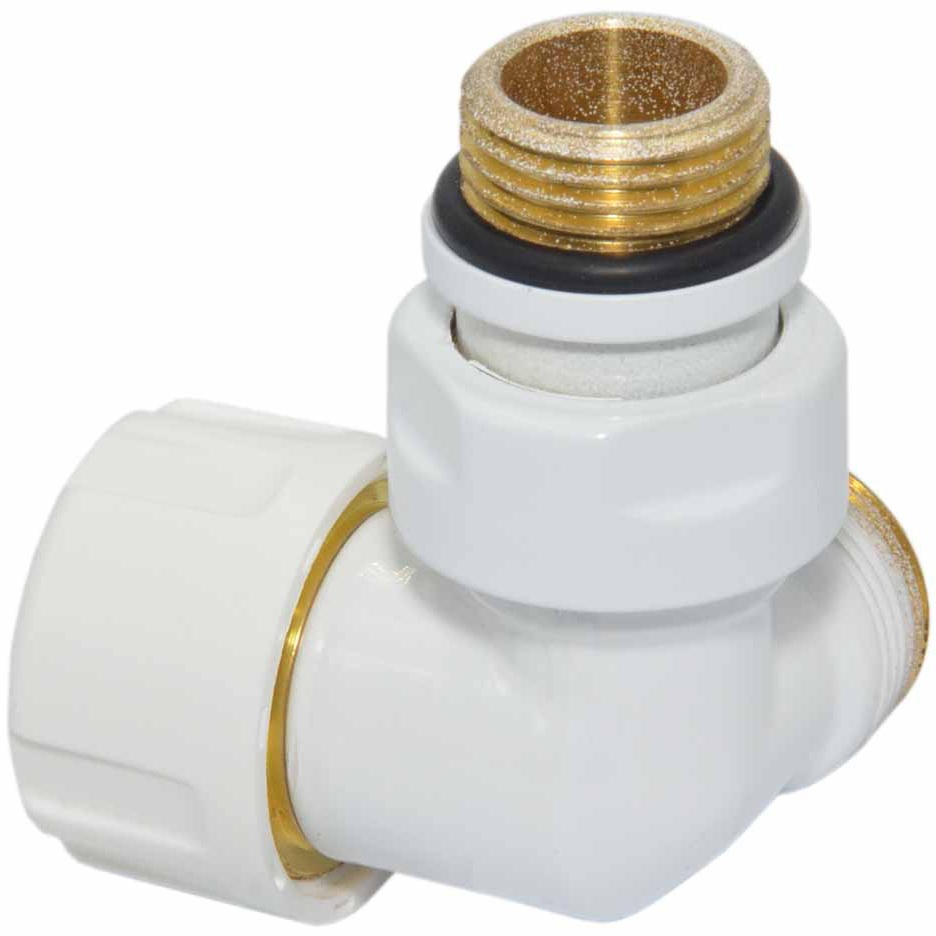 Термостатический клапан трехосевой Carlo Poletti First Corner 1/2" x 24-19 DX, White (V175111EFDX)