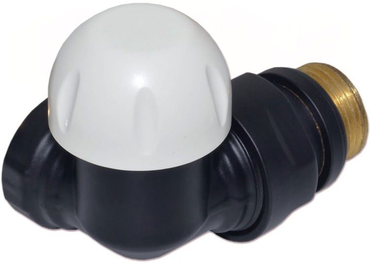 Термостатический клапан трехосевой Carlo Poletti First Corner 1/2" DX, Black Matte (V175310EFS9005ODX)