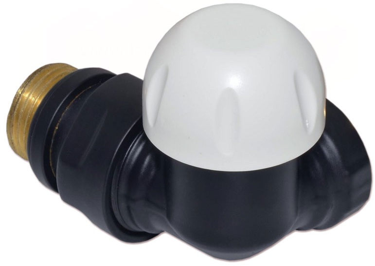 Термостатический клапан трехосевой Carlo Poletti First Corner 1/2" SX, Black Matte (V175310EFS9005OSX)