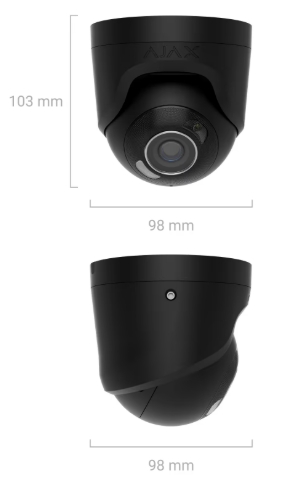 Ajax TurretCam HL (5 Mp/2.8 mm) Black (00126260) Габаритні розміри