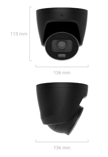 Ajax TurretCam HLVF (5 Mp) Black (00126280) Габаритні розміри