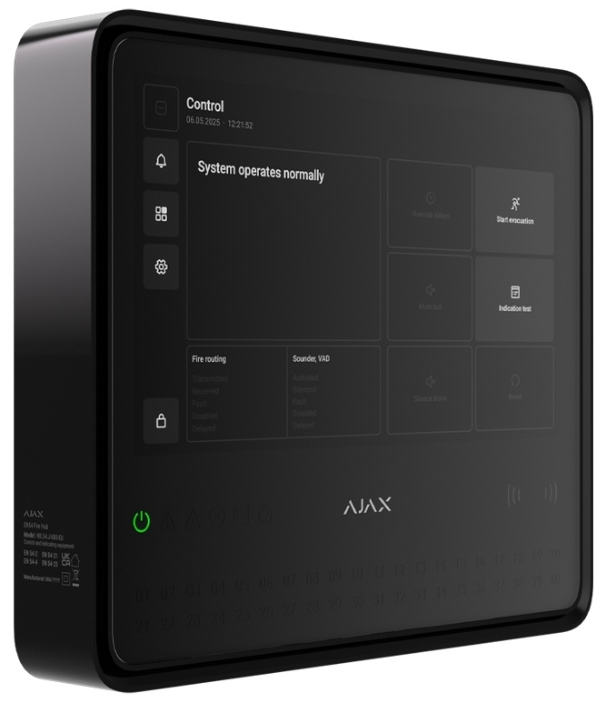 Пожарная централь Ajax EN54 Fire Hub Jeweller Black (00125733) цена 29999 грн - фотография 2