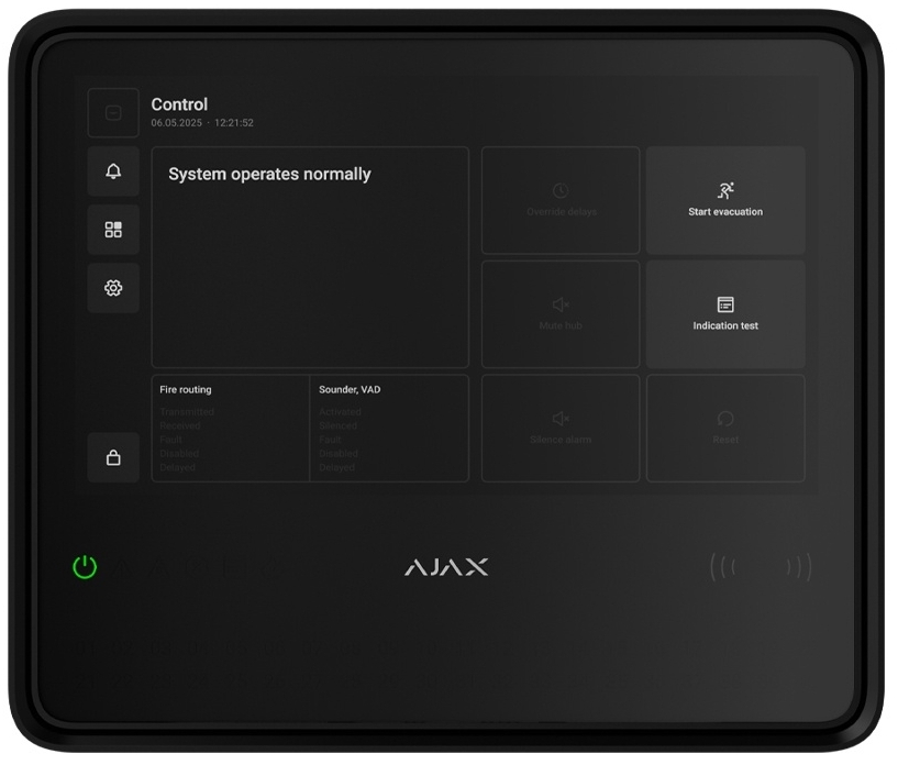 Пожарная централь Ajax EN54 Fire Hub Jeweller Black (00125733)