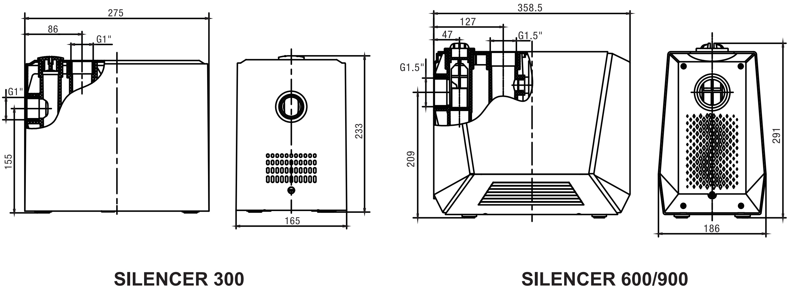 Termojet Silencer 900 (Silencer900) Габаритные размеры