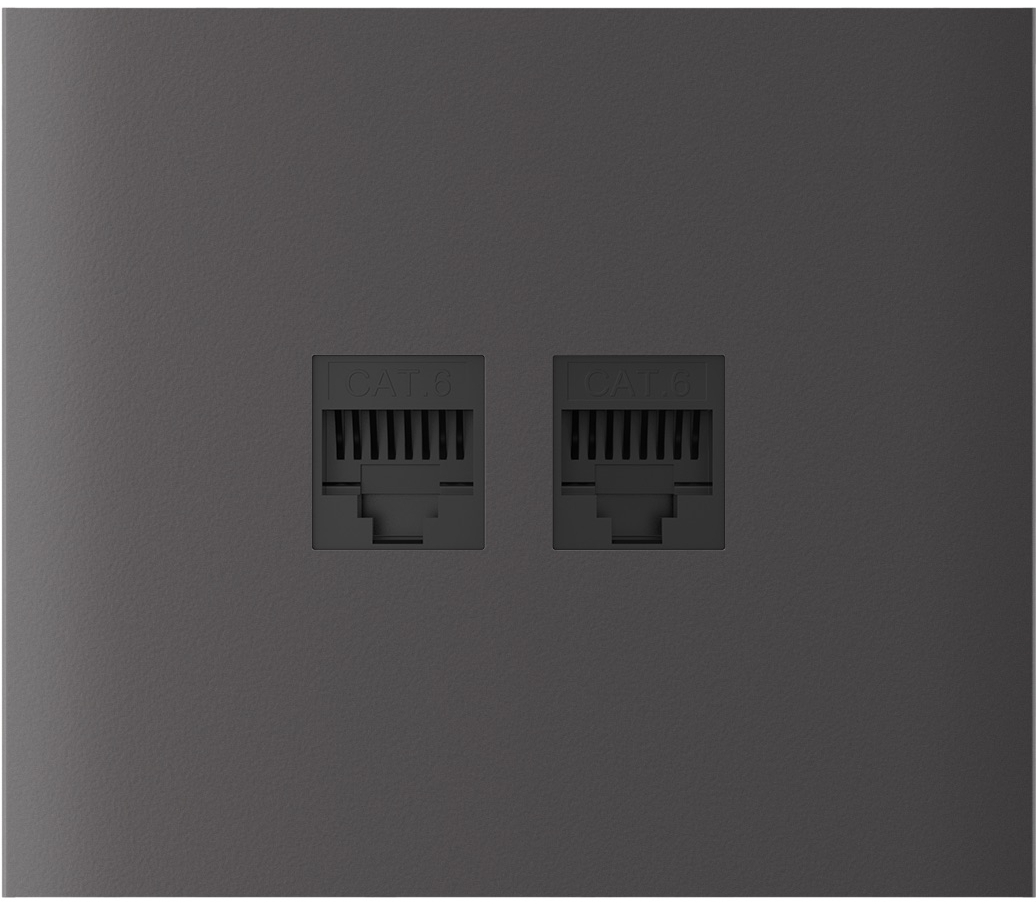 Лицевая панель для интернет-розетки Ajax CenterCover (LAN) vertical Grey (00126206)