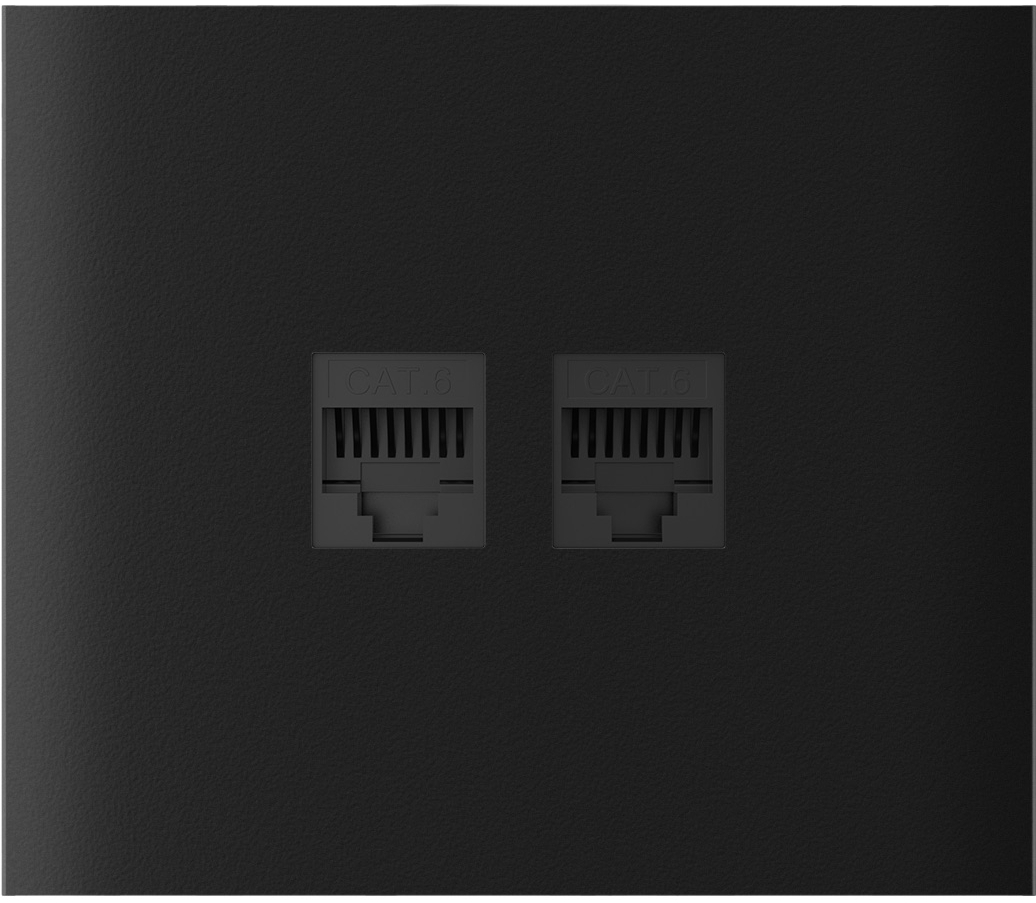 Лицевая панель для интернет-розетки Ajax CenterCover (LAN) vertical Black (00126204)